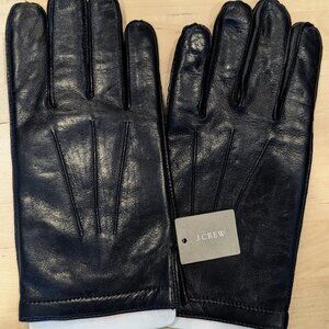NWT J.Crew Italian Leather Cashmere-Lined Gloves - Small